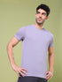 Men Solid Slim Fit Crew Neck T-shirt with TECHNO COOL+