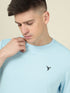 Men Solid Slim Fit Crew Neck T-shirt with TECHNO COOL+