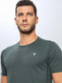 Men Solid Slim Fit Crew Neck T-shirt with TECHNO COOL+