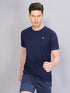 Men Solid Slim Fit Crew Neck T-shirt with TECHNO COOL+
