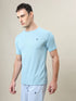 Men Solid Slim Fit Crew Neck T-shirt with TECHNO COOL+