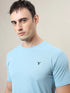Men Solid Slim Fit Crew Neck T-shirt with TECHNO COOL+