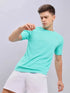 Men Solid Slim Fit Crew Neck T-shirt with TECHNO COOL+