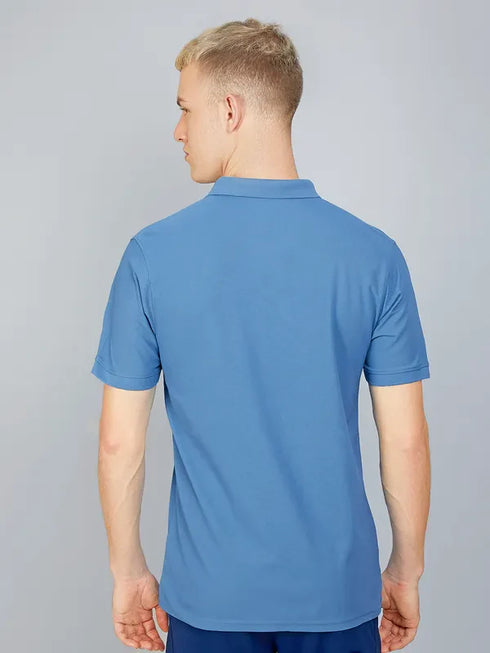 Men Solid Slim Fit Polo T-shirt with MATPIQ