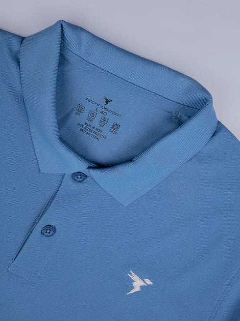 Men Solid Slim Fit Polo T-shirt with MATPIQ
