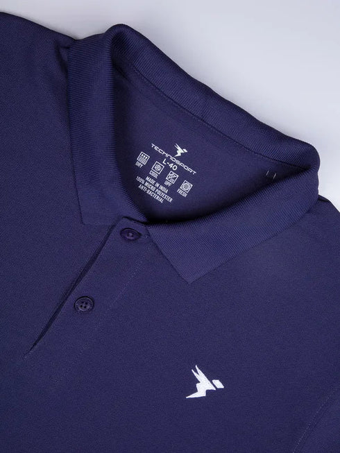 Men Solid Slim Fit Polo T-shirt with MATPIQ