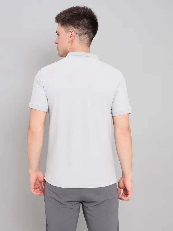 Men Solid Slim Fit Polo T-shirt with MATPIQ