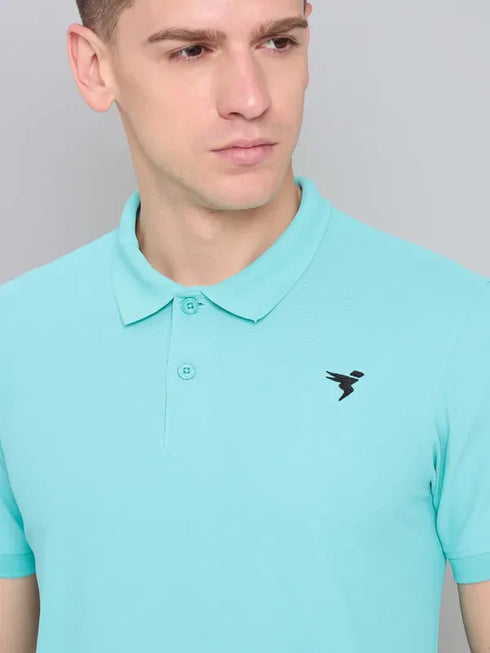 Men Solid Slim Fit Polo T-shirt with MATPIQ