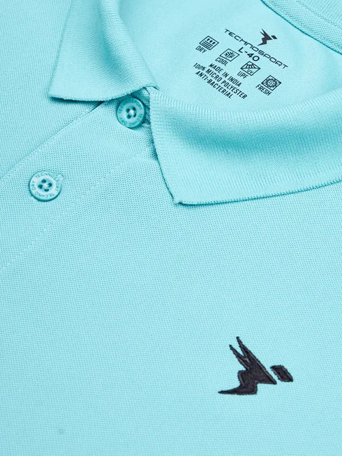 Men Solid Slim Fit Polo T-shirt with MATPIQ