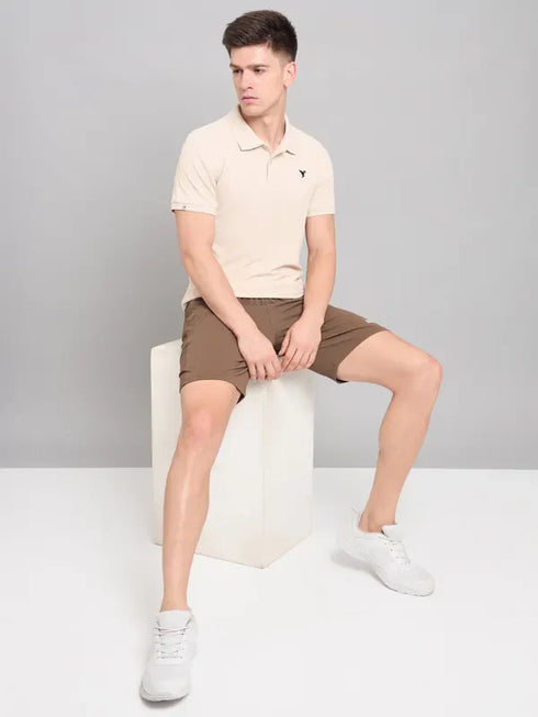 Men Solid Slim Fit Polo T-shirt with MATPIQ