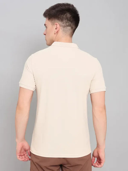 Men Solid Slim Fit Polo T-shirt with MATPIQ