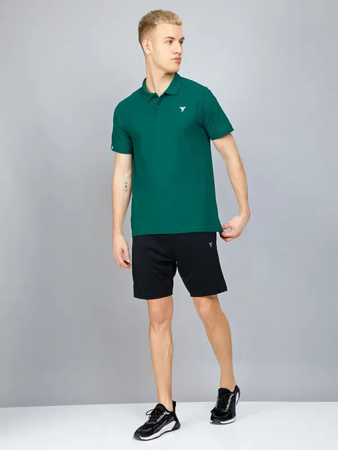 Men Solid Slim Fit Polo T-shirt with MATPIQ