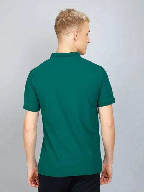 Men Solid Slim Fit Polo T-shirt with MATPIQ