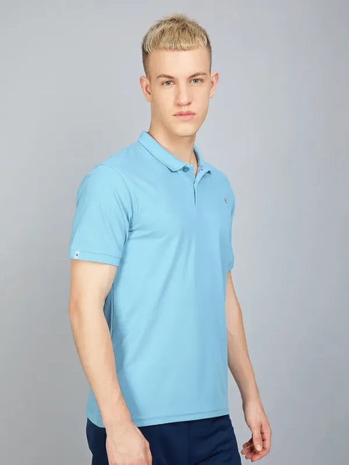Men Solid Slim Fit Polo T-shirt with MATPIQ