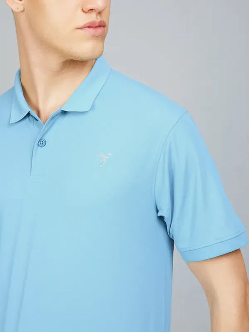 Men Solid Slim Fit Polo T-shirt with MATPIQ