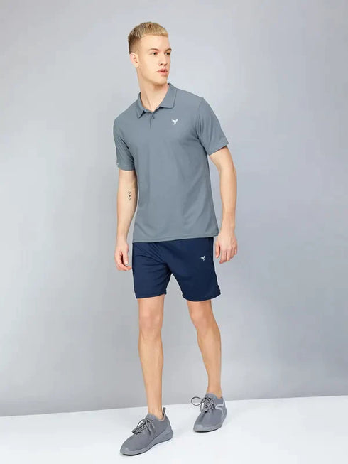 Men Solid Slim Fit Polo T-shirt with MATPIQ