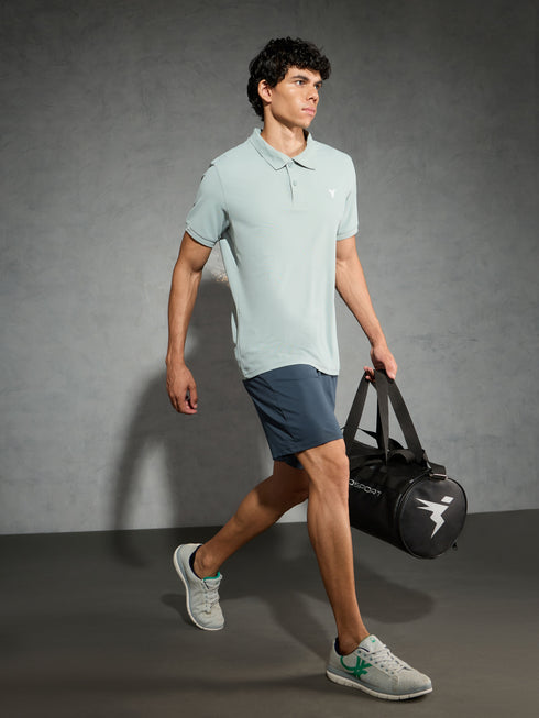 Men Solid Slim Fit Polo T-shirt with MATPIQ