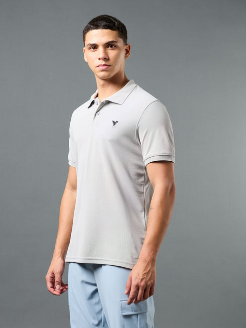 Men Solid Slim Fit Polo T-shirt with MATPIQ