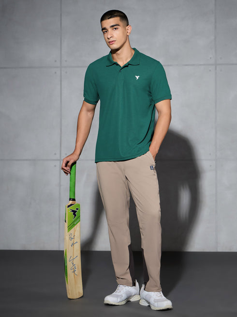 Men Solid Slim Fit Polo T-shirt with MATPIQ