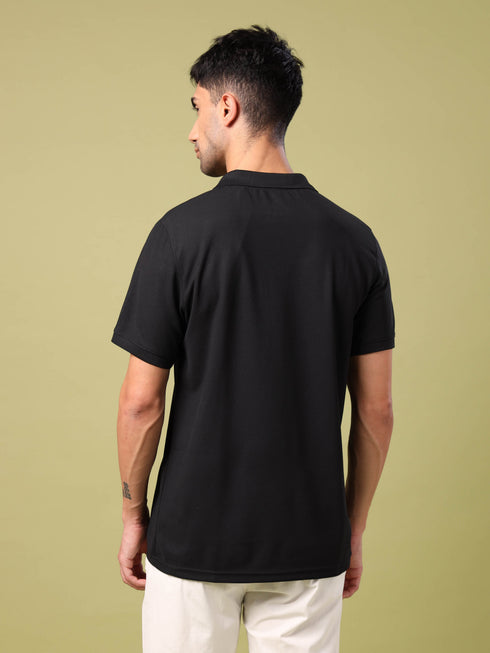 Men Solid Slim Fit Polo T-shirt with MATPIQ