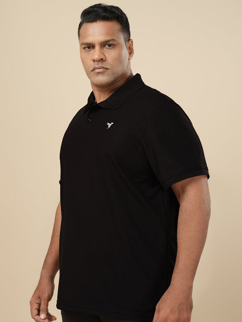 Men Plus Size Solid Polo T-shirt with MATPIQ