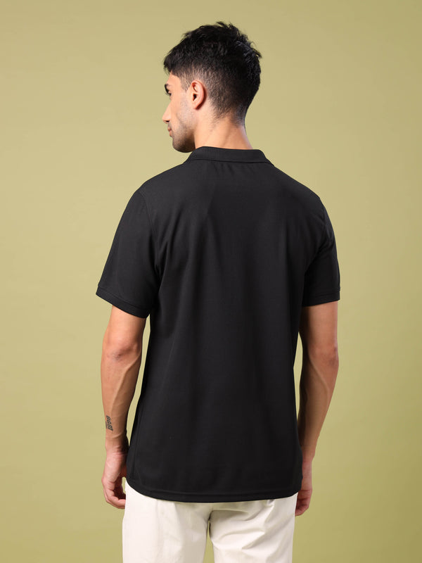 Men Solid Slim Fit Polo T-shirt with MATPIQ