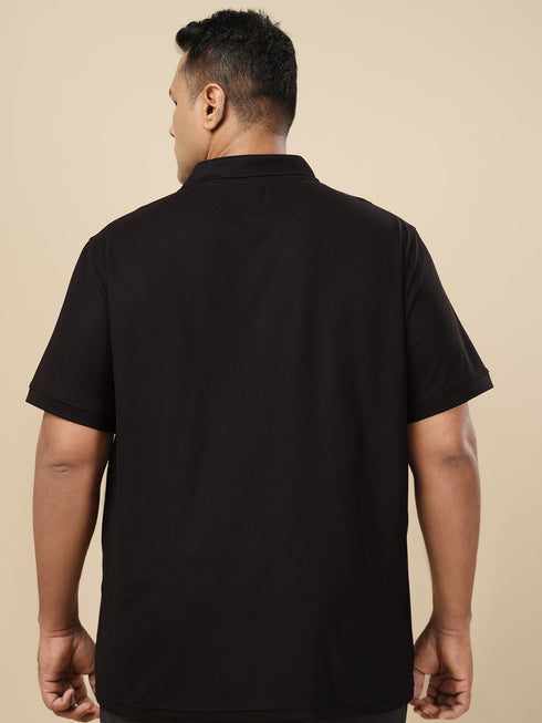 Men Plus Size Solid Polo T-shirt with MATPIQ
