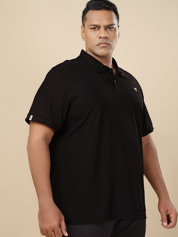 Men Plus Size Solid Polo T-shirt with MATPIQ