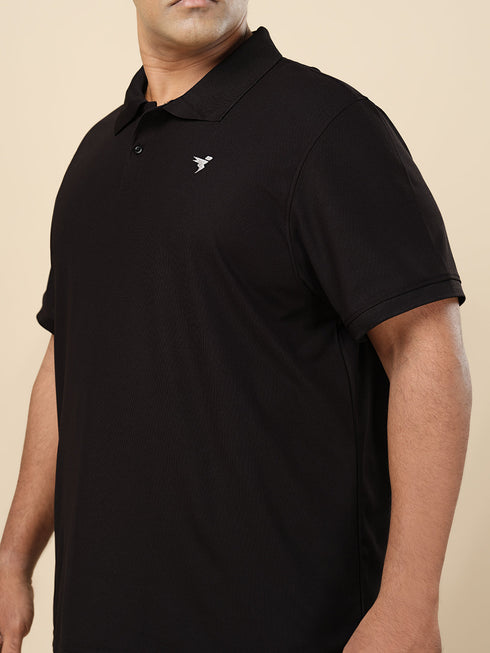 Men Plus Size Solid Polo T-shirt with MATPIQ