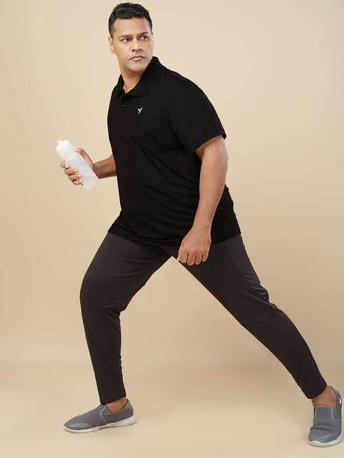Men Plus Size Solid Polo T-shirt with MATPIQ