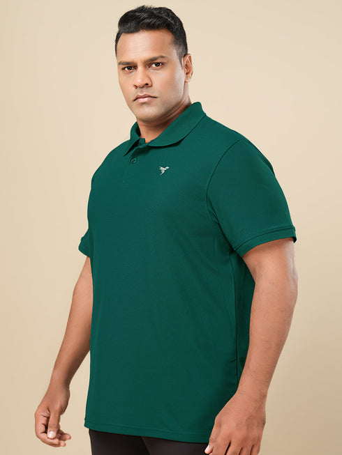 Men Plus Size Solid Polo T-shirt with MATPIQ