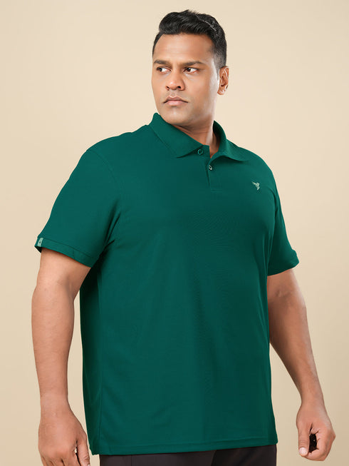 Men Plus Size Solid Polo T-shirt with MATPIQ