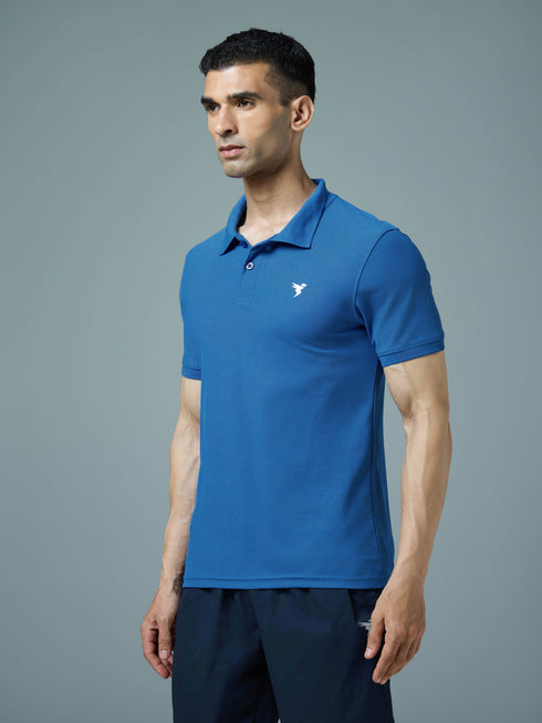 Men Solid Slim Fit Polo T-shirt with MATPIQ