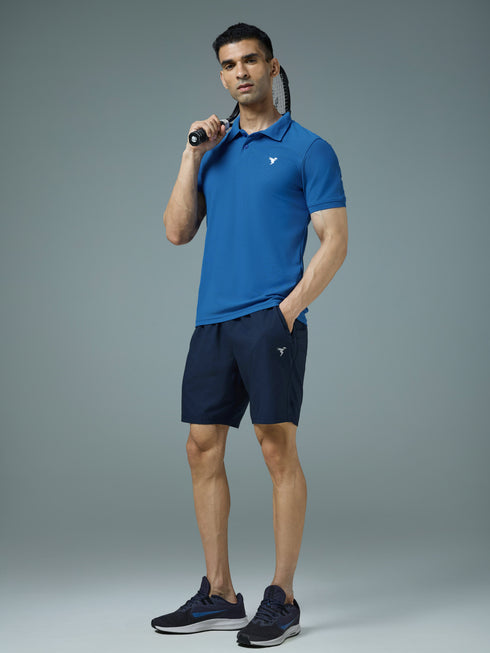 Men Solid Slim Fit Polo T-shirt with MATPIQ