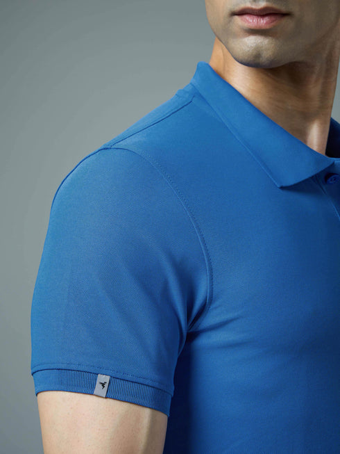 Men Solid Slim Fit Polo T-shirt with MATPIQ