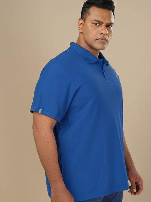 Men Plus Size Solid Polo T-shirt with MATPIQ