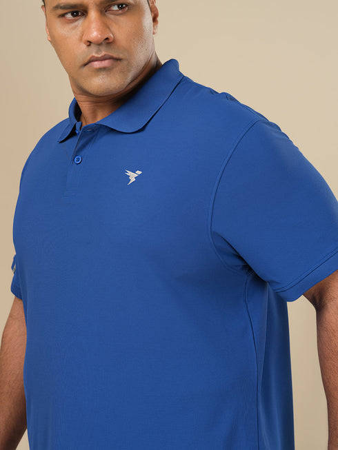 Men Plus Size Solid Polo T-shirt with MATPIQ
