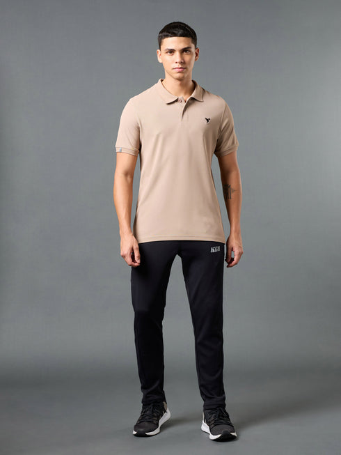 Men Solid Slim Fit Polo T-shirt with MATPIQ