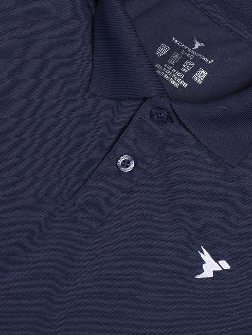 Men Solid Slim Fit Polo T-shirt with MATPIQ