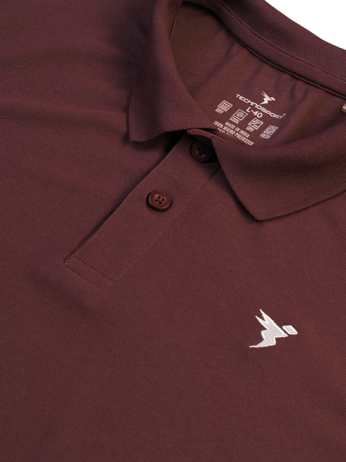 Men Solid Slim Fit Polo T-shirt with MATPIQ