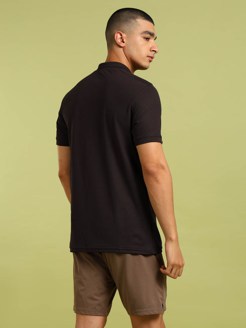 Men Solid Slim Fit Polo T-shirt with MATPIQ