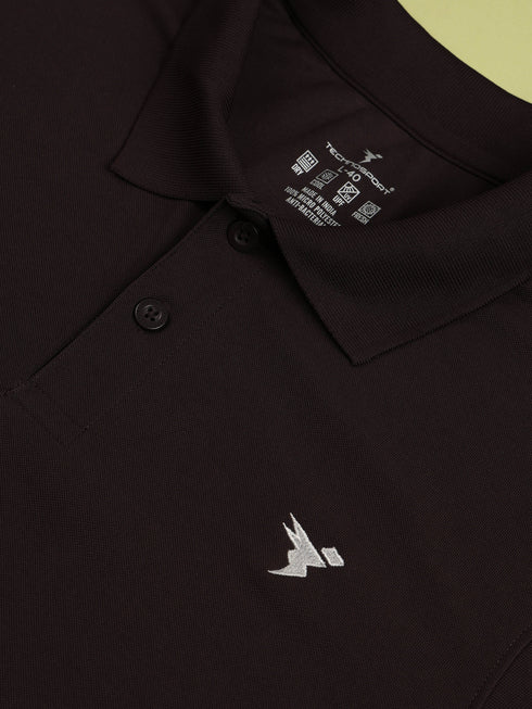 Men Solid Slim Fit Polo T-shirt with MATPIQ