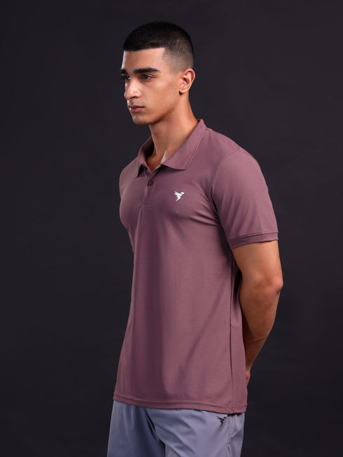 Men Solid Slim Fit Polo T-shirt with MATPIQ