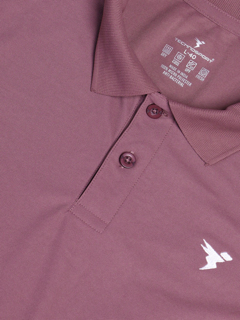 Men Solid Slim Fit Polo T-shirt with MATPIQ