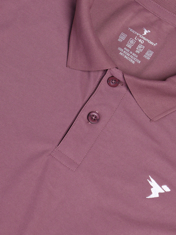 Men Solid Slim Fit Polo T-shirt with MATPIQ