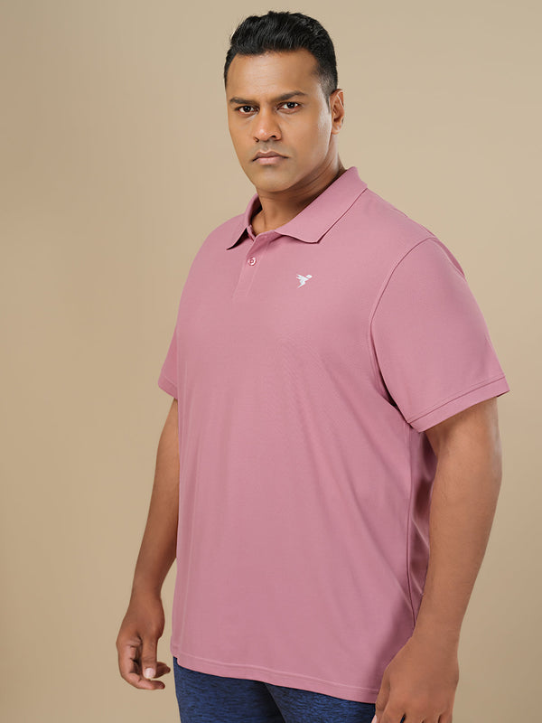 Men Plus Size Solid Polo T-shirt with MATPIQ