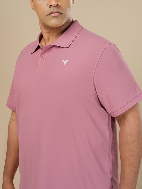 Men Plus Size Solid Polo T-shirt with MATPIQ