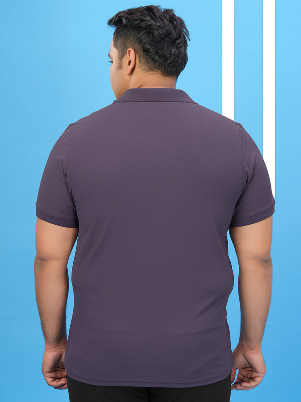 Men Plus Size Solid Polo T-shirt with MATPIQ