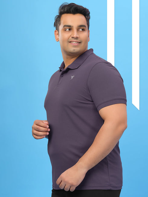 Men Plus Size Solid Polo T-shirt with MATPIQ