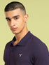 Men Solid Slim Fit Polo T-shirt with MATPIQ